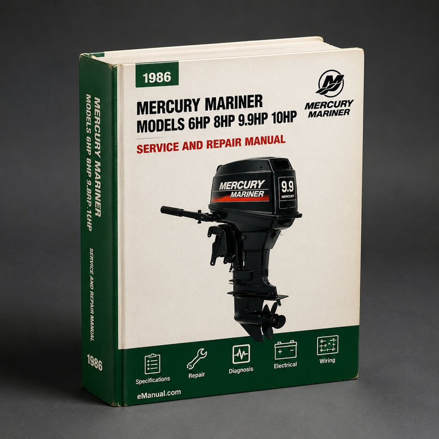 1986-2003 Mercury Mariner Models 6HP 8HP 9.9HP 10HP 15HP 2-Stroke Outboard Repair Manual