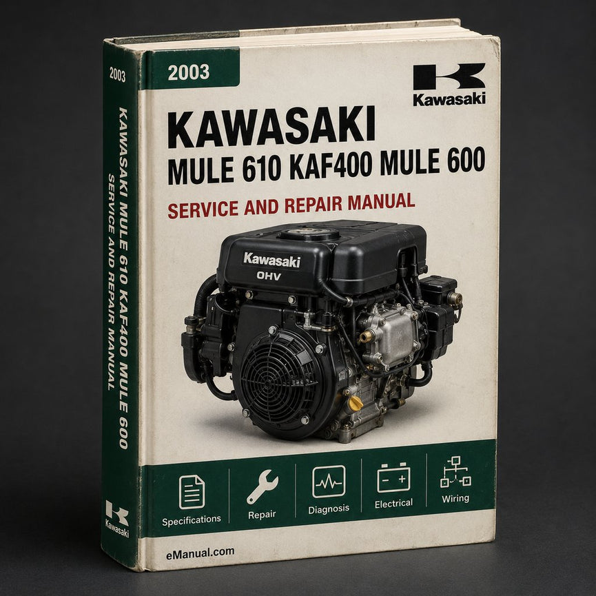 2003 - 2009 KAWASAKI MULE 610 4 x 4 KAF400 MULE 600 Repair Service Manual Motorcycle