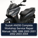 Suzuki AN250 Complete Workshop Service Repair Manual 1998 1999 2000 2001 2002 2003 2004