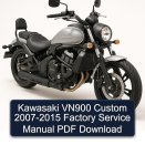 Kawasaki VN900 Custom 2007-2015 Factory Service Manual PDF Download