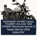 KAWASAKI VN1600 Classic TOURER VULCAN 1600 NOMAD Motorcycle Service & Repair Manual (2005 2006)-PDF