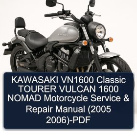 KAWASAKI VN1600 Classic TOURER VULCAN 1600 NOMAD Motorcycle Service & Repair Manual (2005 2006)-PDF
