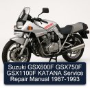 Suzuki GSX600F GSX750F GSX1100F KATANA Service Repair Manual 1987-1993