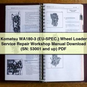 Komatsu WA180-3 (EU-SPEC.) Wheel Loader Service Repair Workshop Manual (SN: 53001 and up)