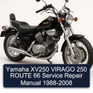 Yamaha XV250 VIRAGO 250 ROUTE 66 Service Repair Manual 1988-2008