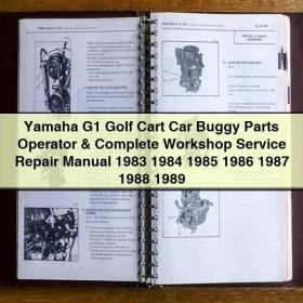 Yamaha G1 Golf Cart Parts Operator & Complete Workshop Service Repair Manual 1983-1989
