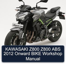 KAWASAKI Z800 Z800 ABS 2012 Onward BIKE Workshop Manual