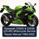 Kawasaki ZX600 & ZX636 (ZX-6R) Motorcycle Service Repair Manual 1995-2002