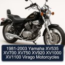 1981-2003 Yamaha XV535 XV700 XV750 XV920 XV1000 XV1100 Virago Motorcycles