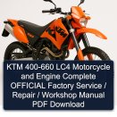 KTM 400-660 LC4 Motorcycle and Engine Complete OFFICIAL Factory Service / Repair / Workshop Manual PDF Download