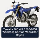 Yamaha 400 WR 2000-2008 Workshop Service Manual for Repair