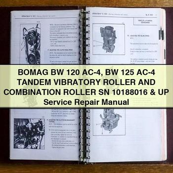 Bomag BW 120 AC-4 125 Tandem Vibratory Roller Combination SN 10188016 UP Service Repair Workshop Manual PDF
