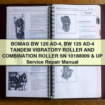 Bomag BW 120 AD-4 125 Tandem Vibratory Roller Combination SN 10188009 UP Service Repair Workshop Manual PDF