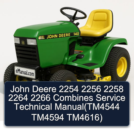 John Deere 2254 2256 2258 2264 2266 Combines (tm4544 TM4594 Tm4616) Service Repair Workshop Manual