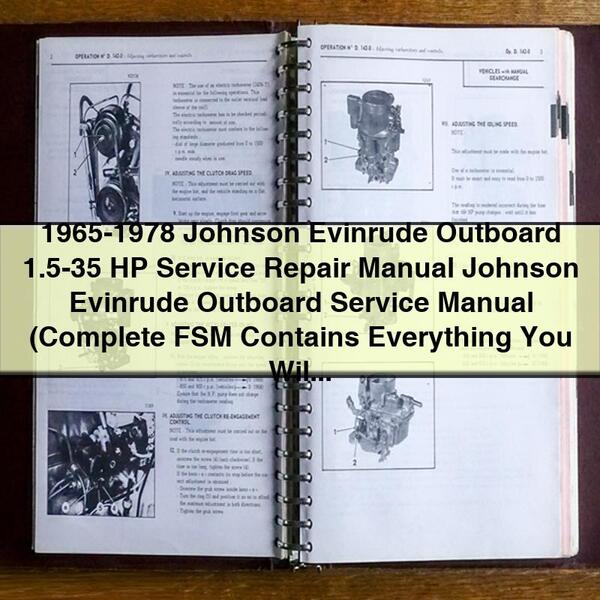 1965-1978 Johnson Evinrude Outboard 1.5-35 Hp ( Fsm) Service Repair Workshop Manual PDF