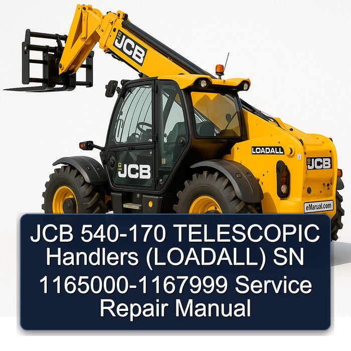 JCB 540-170 Telescopic Handlers (LOADALL) SN 1165000-1167999 Service Repair Workshop Manual PDF