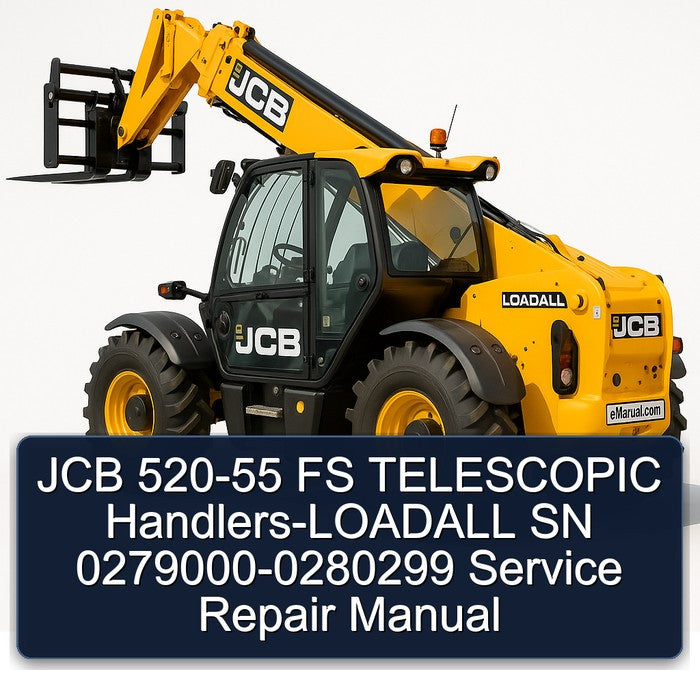 JCB 520-55 FS Telescopic Handlers-loadall SN 0279000-0280299 Service Repair Workshop Manual PDF