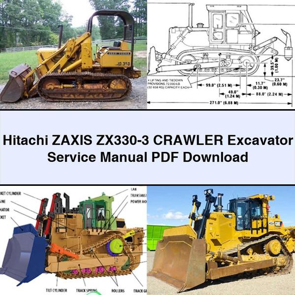Hitachi Zaxis ZX330-3 Crawler Excavator Service Repair Workshop Manual PDF