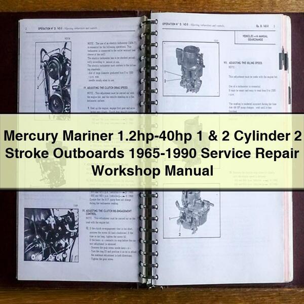 1965-1990 Mercury Mariner 1.2hp-40hp 1 2 Cylinder Stroke Outboards Service Repair Workshop Manual PDF