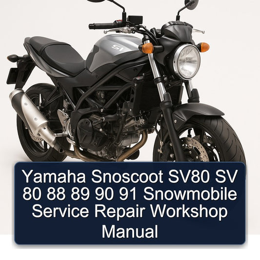 Yamaha Snoscoot Sv80 Sv 80 88 89 90 91 Snowmobile Service Repair Workshop Manual