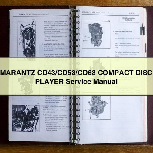 Marantz Cd43/cd53/cd63 Compact Disc Player Service Repair Workshop Manual PDF