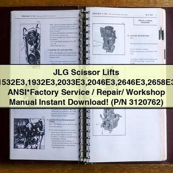 JLG Scissor Lifts 1532e3 1932e3 2033e3 2046e3 2646e3 2658e3 Ansi / (p/n 3120762) Service Repair Workshop Manual