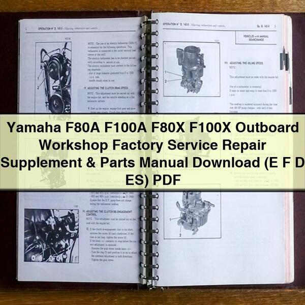 Yamaha F80A F100A F80X F100X Outboard Supplement Parts (e F D Es) Catalog PDF