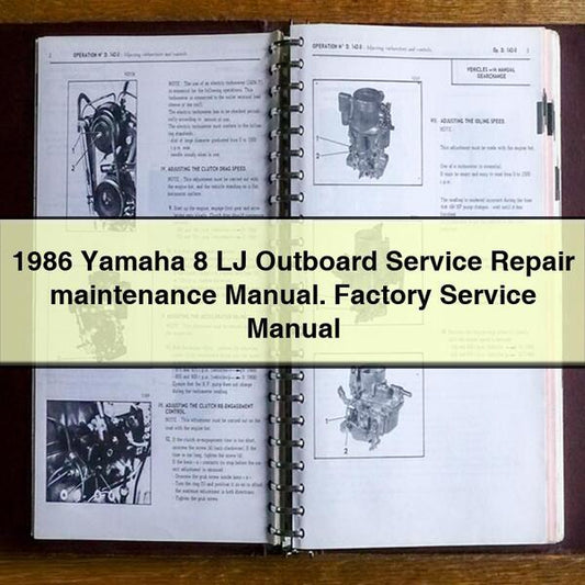 1986 Yamaha 8 Lj Outboard Service Repair Workshop Manual