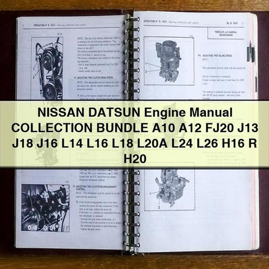 NISSAN DATSUN Engine Manual COLLECTION BUNDLE A10 A12 FJ20 J13 J18 J16 L14 L16 L18 L20A L24 L26 H16 R H20