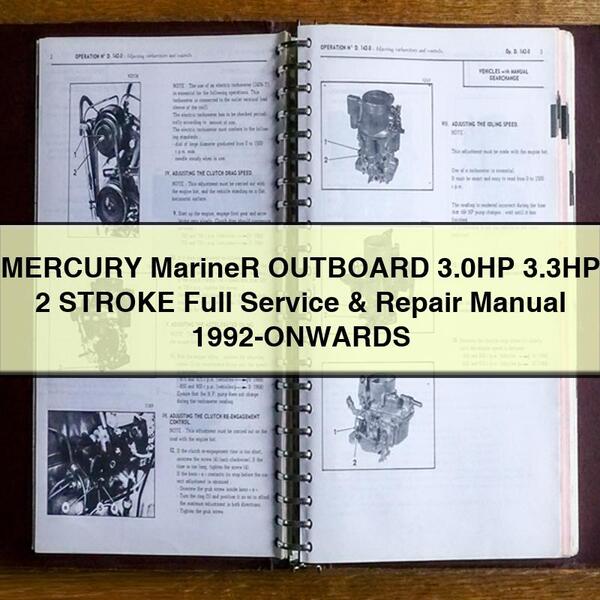 1992 Mercury Mariner Outboard 3.0hp 3.3hp 2 Stroke -onwards Service Repair Workshop Manual PDF
