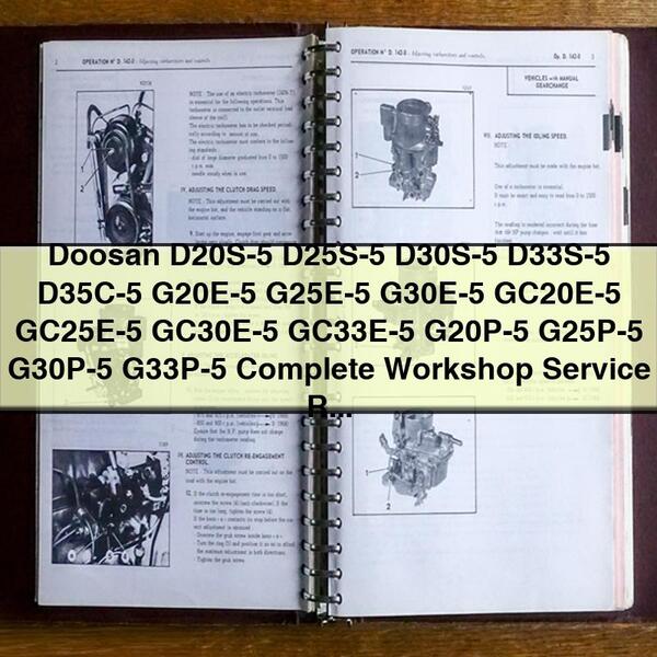 Doosan D20S-5 GC33P-5 Forklift Service Repair Workshop Manual PDF