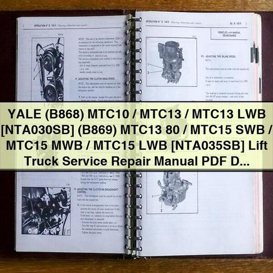 Yale Mtc10/mtc13/mtc15 Lift Truck Service Repair Workshop Manual