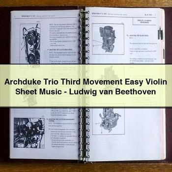 Archduke Trio Third Movement Easy Violin Sheet Music-Ludwig van Beethoven