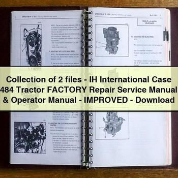 Collection of 2 files-IH International Case 484 Tractor Factory Service Repair Manual Operator Manual-Improved