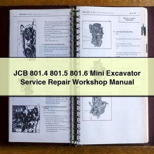 JCB 801.4 801.5 801.6 Mini Excavator Service Repair Workshop Manual PDF