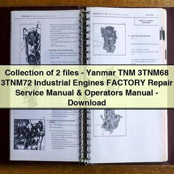 Yanmar Collection 2 Files- TNM 3tnm68 3tnm72 Industrial Engines Operators Operator's Manual PDF