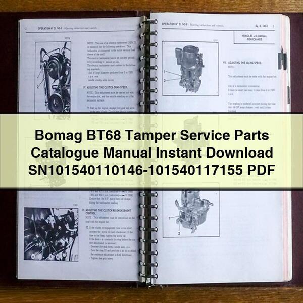Bomag BT68 Tamper Sn101540110146-101540117155 Parts Catalog PDF