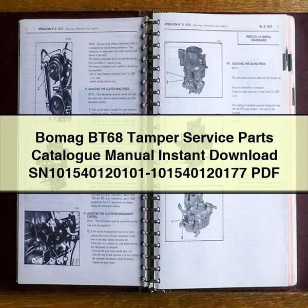 Bomag BT68 Tamper Sn101540120101-101540120177 Parts Catalog PDF