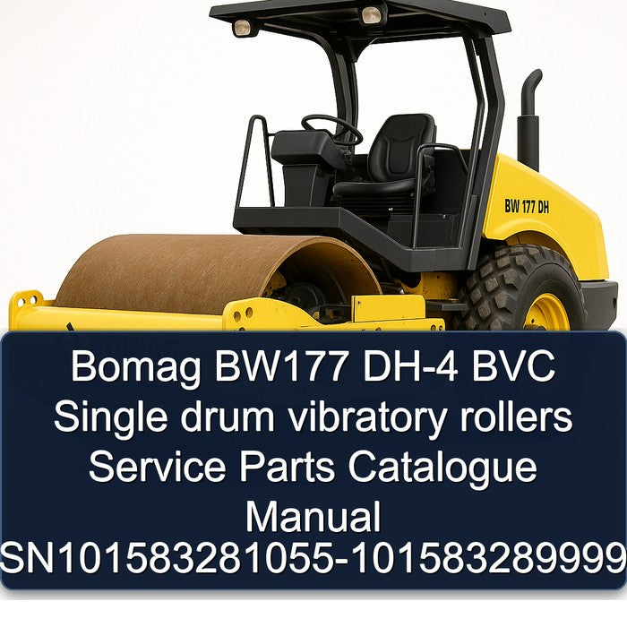 Bomag BW177 DH-4 BVC Single Drum Vibratory Rollers Sn101583281055-101583289999 Parts Catalog PDF