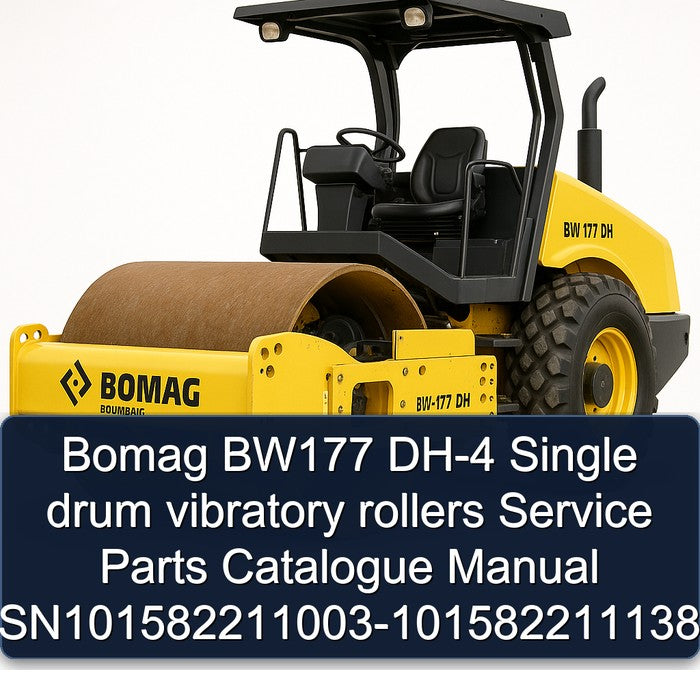 Bomag BW177 DH-4 Single Drum Vibratory Rollers Sn101582211003-101582211138 Parts Catalog PDF