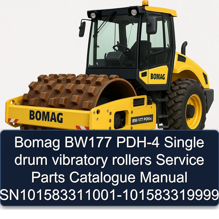 Bomag BW177 PDH-4 Single Drum Vibratory Rollers Sn101583311001-101583319999 Parts Catalog PDF