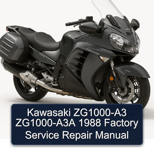 1988 Kawasaki Concours Models Zg1000-a3 Zg1000-a3a Service Repair Workshop Manual
