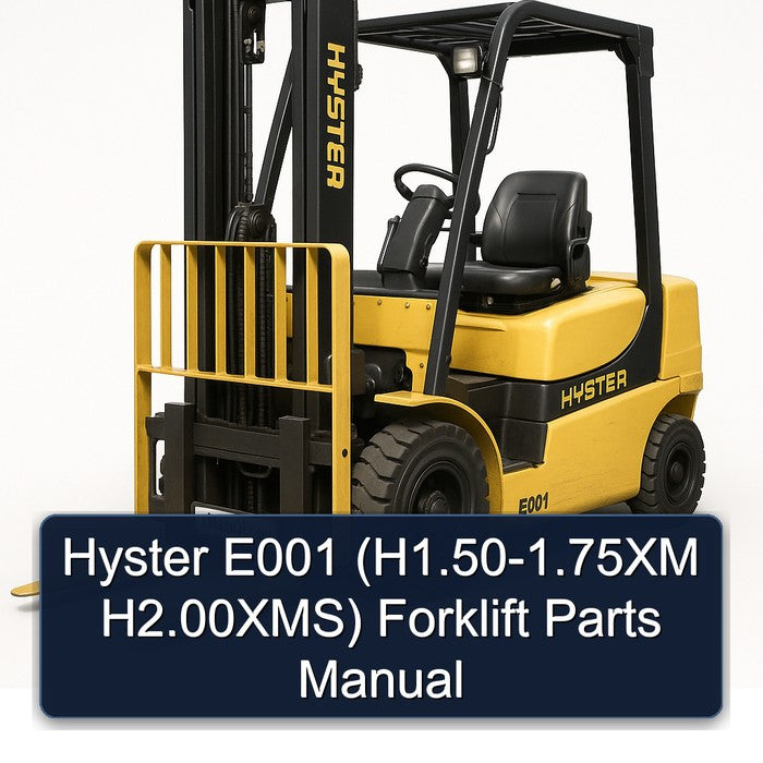 Hyster E001 (h1.50-1.75xm H2.00xms) Forklift Parts Catalog PDF