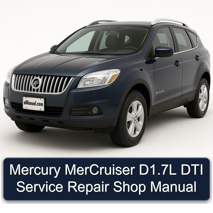 Mercury Mercruiser D1.7l DTI Shop Service Repair Workshop Manual PDF