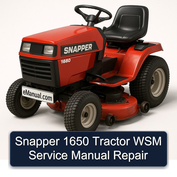 Snapper 1650 Tractor WSM Service Repair Workshop Manual PDF