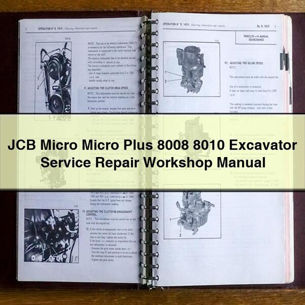 JCB Micro Plus 8008 8010 Excavator Service Repair Workshop Manual PDF
