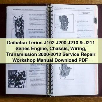 2000-2012 Daihatsu Terios J102 J200 J210 J211 Series Engine Chassis Transmission Electrical Wiring Diagrams PDF