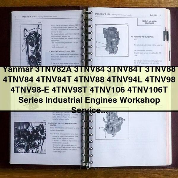 Yanmar Engines Manuals 3tnv82a-4tnv106t Series Industrial Service Repair Workshop Manual