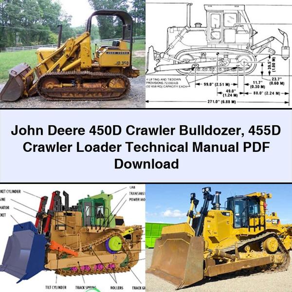 John Deere 450D Crawler Bulldozer 455D Loader Service Repair Workshop Manual