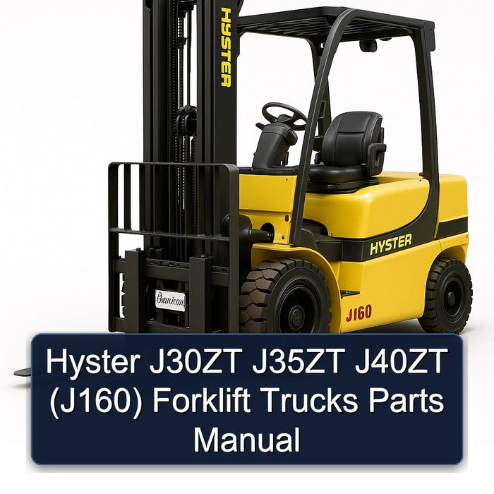 Hyster J30ZT J35ZT J40ZT (J160) Forklift Trucks Parts Catalog